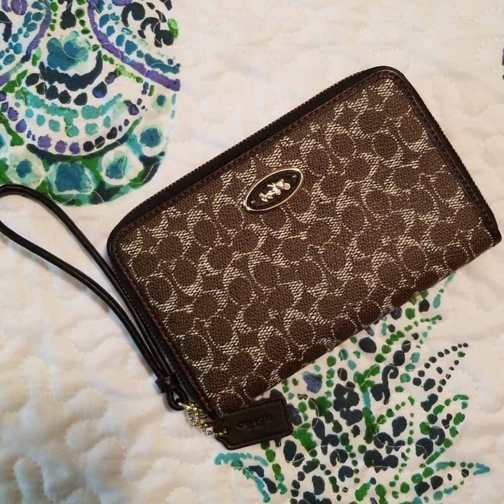 Coach phone holder wristlet and wallet